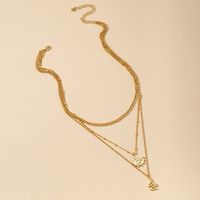Three Layers Little Snake Gold Coin Pendant Necklace main image 5