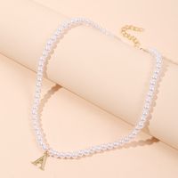 Korean Cute Letter A Pearl Necklace sku image 1