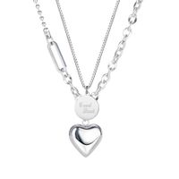 Light Luxury Peach Heart Titanium Steel Necklace sku image 1