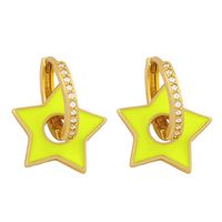 New  Fashion  Five-pointed Star Oil Drop Earrings sku image 1