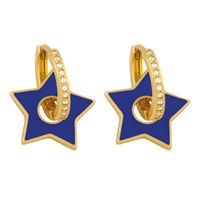 New  Fashion  Five-pointed Star Oil Drop Earrings sku image 3