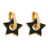 New  Fashion  Five-pointed Star Oil Drop Earrings sku image 4