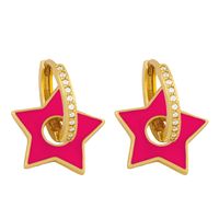 New  Fashion  Five-pointed Star Oil Drop Earrings sku image 7