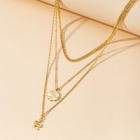 Three Layers Little Snake Gold Coin Pendant Necklace sku image 1