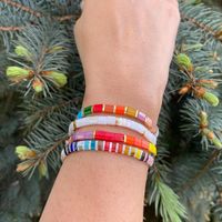 Creative Bohemian Rainbow Tila Rice Beads Handmade Beaded  Bracelet sku image 5