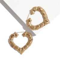 Large Bamboo-shaped Exaggerated Golden Circle Punk Hip-hop Earrings main image 5