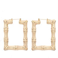 Large Bamboo-shaped Exaggerated Golden Circle Punk Hip-hop Earrings main image 8