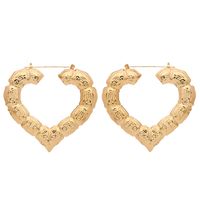 Large Bamboo-shaped Exaggerated Golden Circle Punk Hip-hop Earrings main image 10