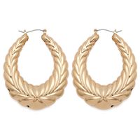 Large Bamboo-shaped Exaggerated Golden Circle Punk Hip-hop Earrings main image 12