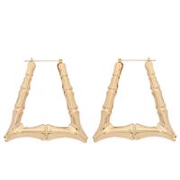 Large Bamboo-shaped Exaggerated Golden Circle Punk Hip-hop Earrings sku image 4