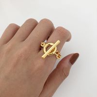 Simple Golden Buckle Ring main image 2