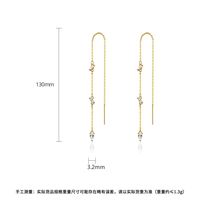 Copper Inlaid Zircon Long Earrings main image 6