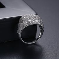 Fashion Hip-hop Brass Inlaid Zirconium Open Ring main image 4