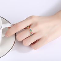 S925 Sterling Silver Colorful Zirconium Ring main image 3