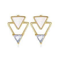 925 Sterling Silver Fashion Geometric Triangle Hypoallergenic Earrings main image 2