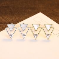 925 Sterling Silver Fashion Geometric Triangle Hypoallergenic Earrings main image 5