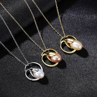 S925 Sterling Silver Freshwater Pearl Pendant Necklace main image 4