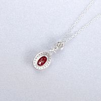 S925 Sterling Silver Pendant Egg-shaped Colorful Necklace main image 5