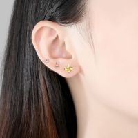 S925 Sterling Silver  Fashion Crown Flower  Pearl Earrings main image 3