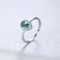 S925 Sterling Silver Drop-shaped Emerald Gem Ring main image 4