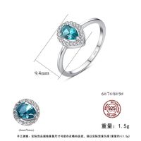 S925 Sterling Silver Drop-shaped Emerald Gem Ring main image 6
