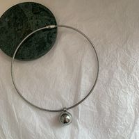 Titanium Steel Ball Necklace sku image 1