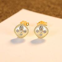 S925 Sterling Silver Zircon Earrings sku image 1