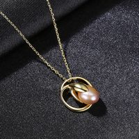 S925 Sterling Silver Freshwater Pearl Pendant Necklace sku image 2