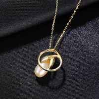 S925 Sterling Silver Freshwater Pearl Pendant Necklace sku image 3