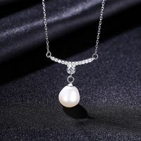S925 Sterling Silver Freshwater Pearl Pendant Necklace sku image 1
