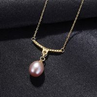 S925 Sterling Silver Freshwater Pearl Pendant Necklace sku image 2