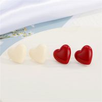 925 Silver Needle  Heart Resin Earrings main image 1