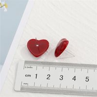 925 Silver Needle  Heart Resin Earrings main image 3