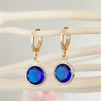 Simple Candy Color Round Crystal Zircon Earrings main image 1