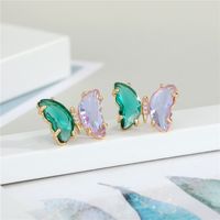 Hit Color Crystal Butterfly Earrings main image 4