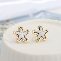 Simple  Small Starfish Earrings main image 5