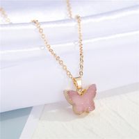 Imitation Natural Stone Butterfly Pendant Necklace main image 5