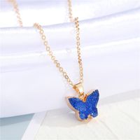 Imitation Natural Stone Butterfly Pendant Necklace main image 6