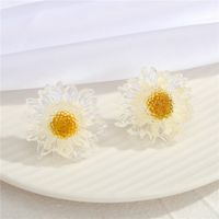 New  925 Silver Needle Transparent Gold Foil Daisy  Earrings main image 1