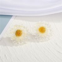 New  925 Silver Needle Transparent Gold Foil Daisy  Earrings main image 5