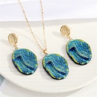 New   Bohemian  Exaggerated Irregular Resin Earrings Or Necklace main image 1