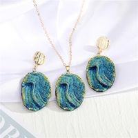 New   Bohemian  Exaggerated Irregular Resin Earrings Or Necklace main image 6