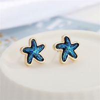 Simple  Small Starfish Earrings sku image 1