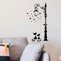 Black Cats Under Street Lights Removable Pvc Wall Stickers main image 4