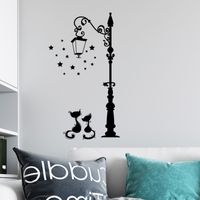 Black Cats Under Street Lights Removable Pvc Wall Stickers main image 5