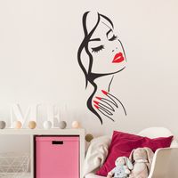 Beauty Head Carved Living Room Background Wall Sticker Painting main image 5