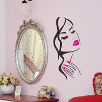 Beauty Head Carved Living Room Background Wall Sticker Painting main image 4