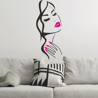 Beauty Head Carved Living Room Background Wall Sticker Painting main image 3