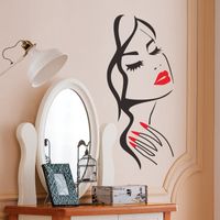 Beauty Head Carved Living Room Background Wall Sticker Painting sku image 1