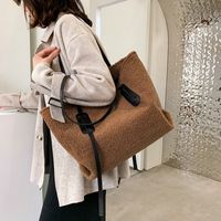 Fashion Large-capacity  Korean  Simple Plush Bag main image 4